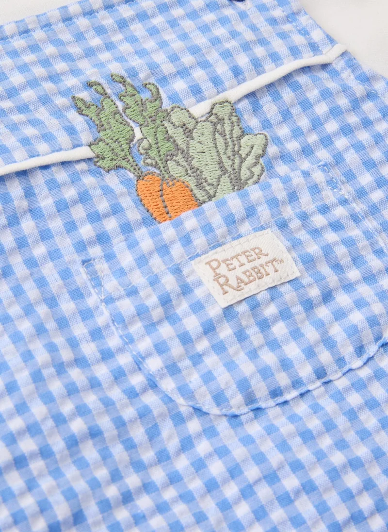 Matalan Baby Blue Peter Rabbit Gingham Dungarees